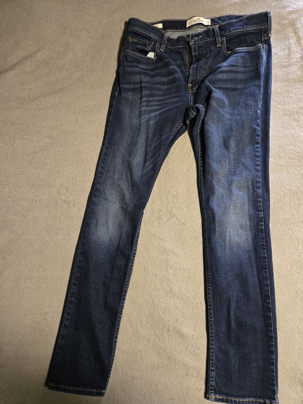 Hollister Men's Slim Skinny 32x32 Jeans in Dark Indigo Wash